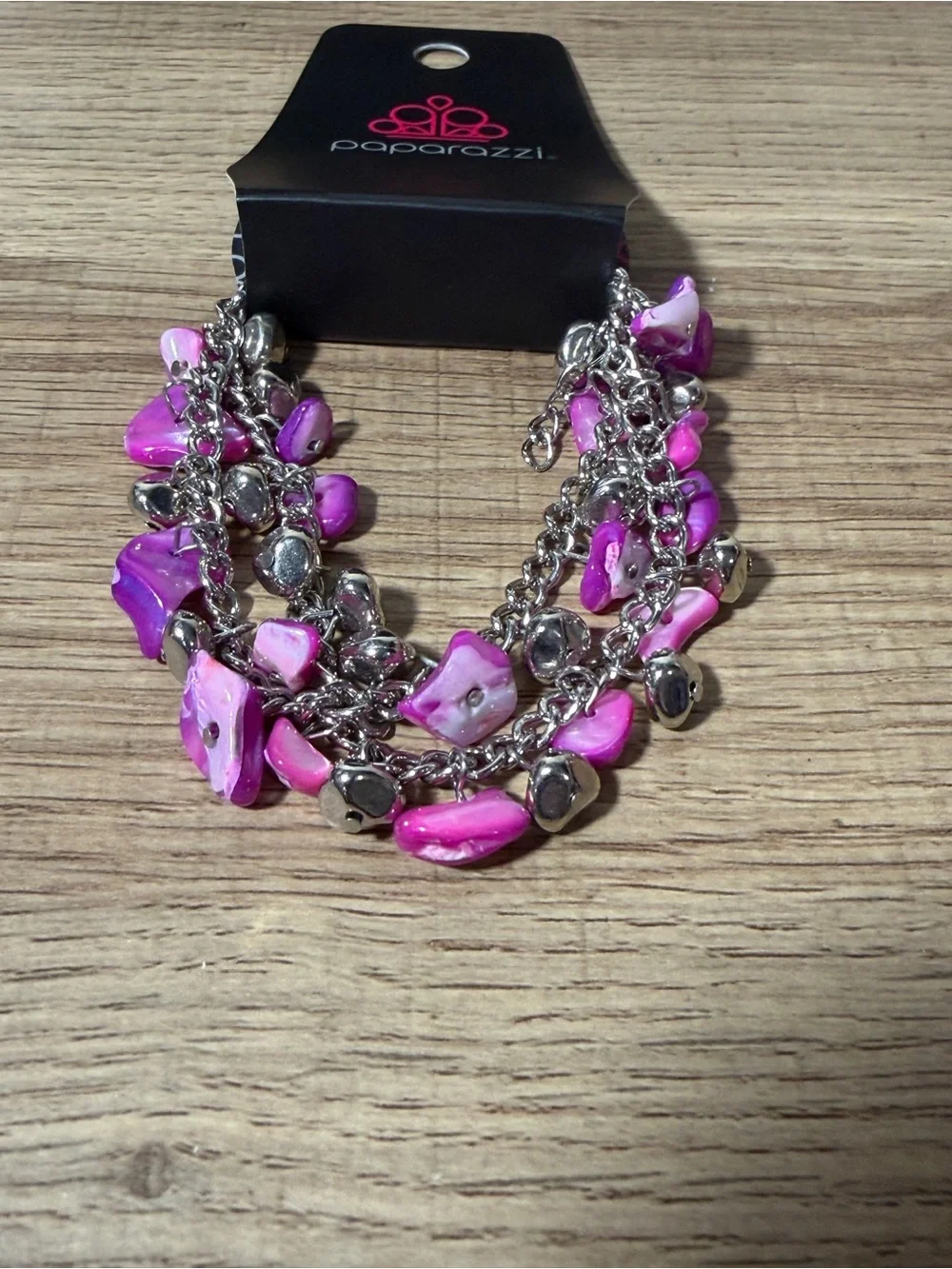 paparazzi Pink Shell Multi-Strand Charm Bracelet